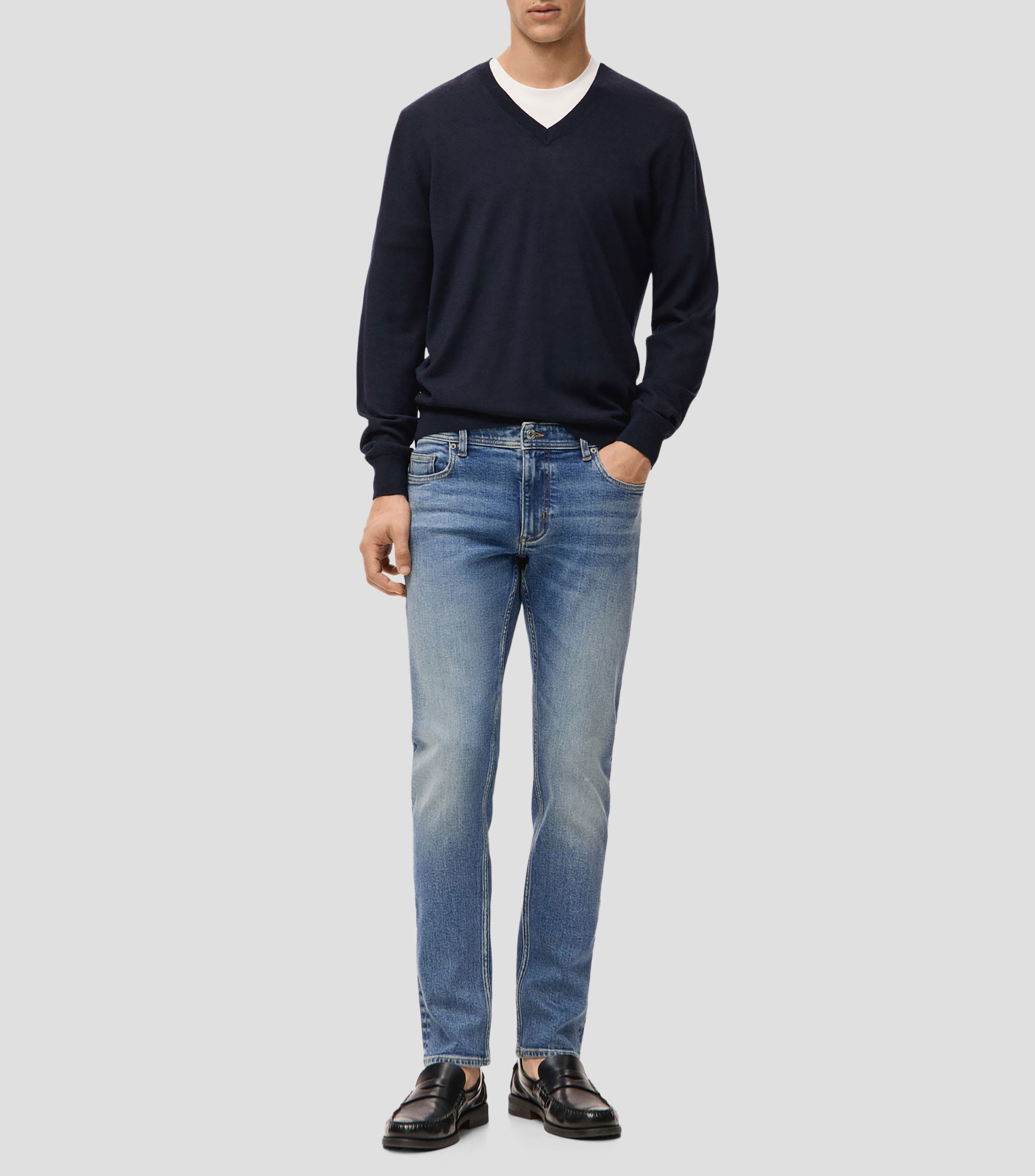 Jeans slim liso Hombre